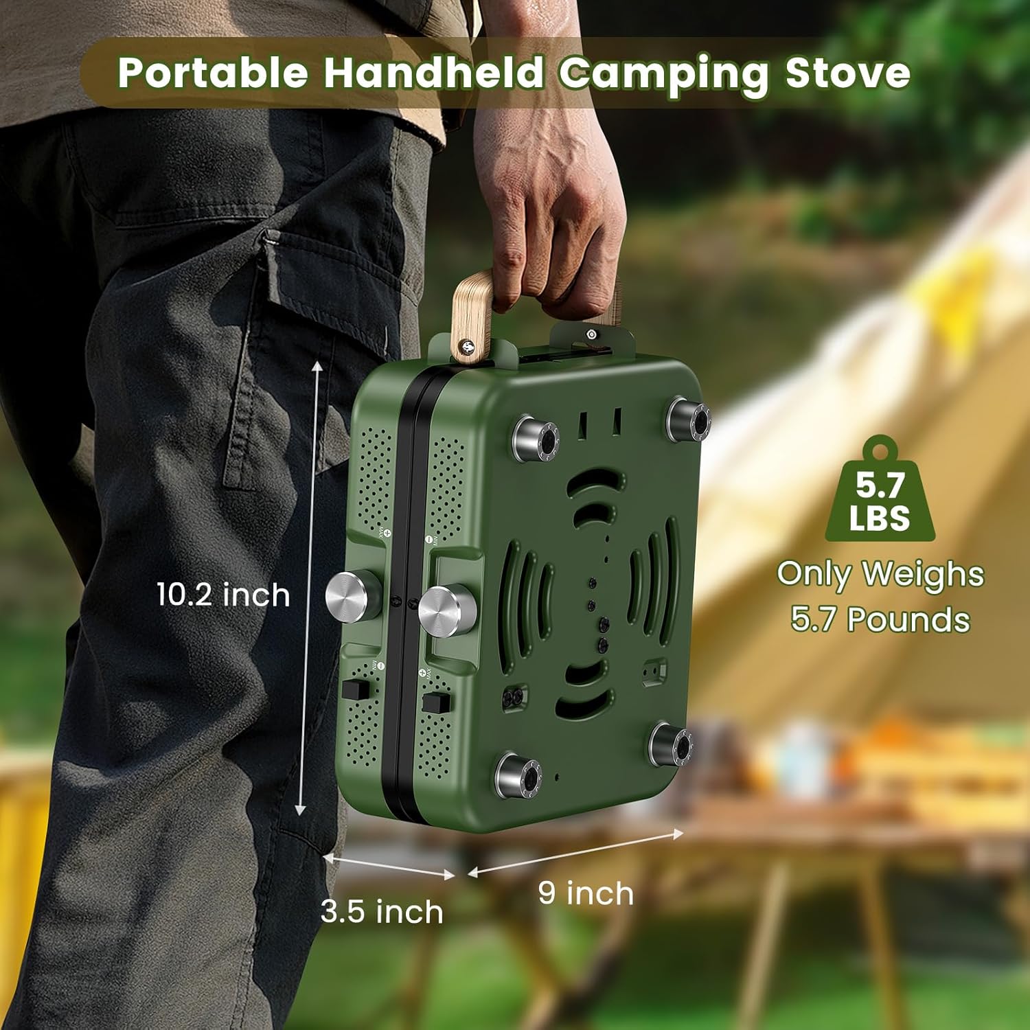 2-Burner Foldable Camping Stove with Griddle (Textured & Smooth) and Carrying Bag, Portable Propane Camp Stove with 2 Adjustable Burners & Piezo Ignition, for Camping Tailgating Essentials Gear - Image 8
