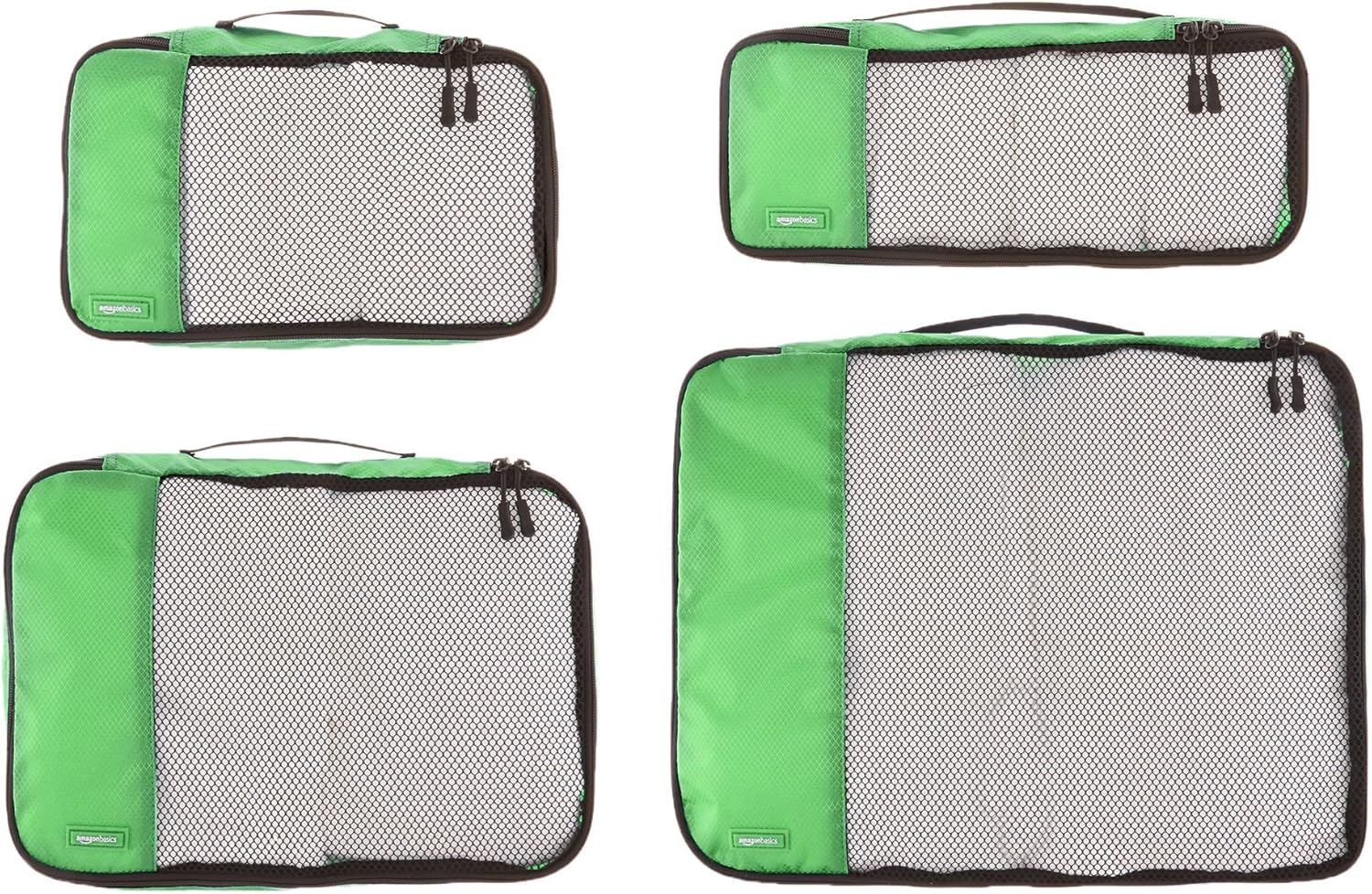 4 Piece Packing Travel Organizer Zipper Cubes Set, Small, Green - Image 2